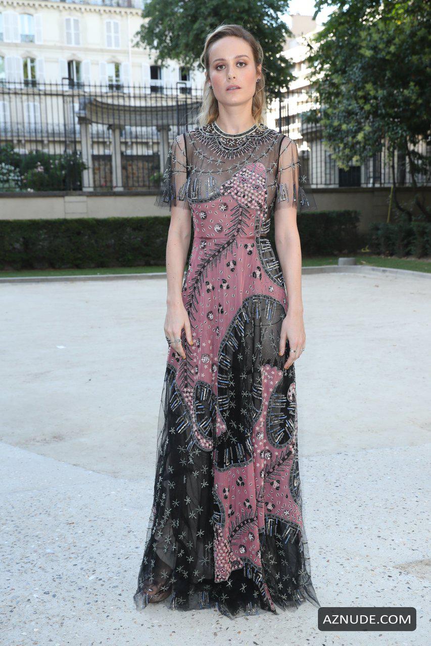 Brie Larson At Valentino Show During Haute Couture Fashion Week In