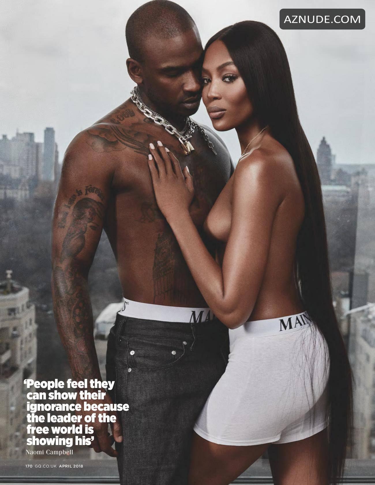 Naomi Campbell Sexy Topless Topless With Rapper Skepta For Gq Uk Aznude