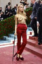 Cara Delevingne Expose Her Topless Boobs With Nipple Pasties As She Attends The Met Gala New