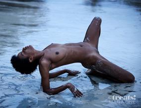Ebonee Davis Shows Off Her Naked Body In A Various Poses On The Beach In A Photoshoot By David