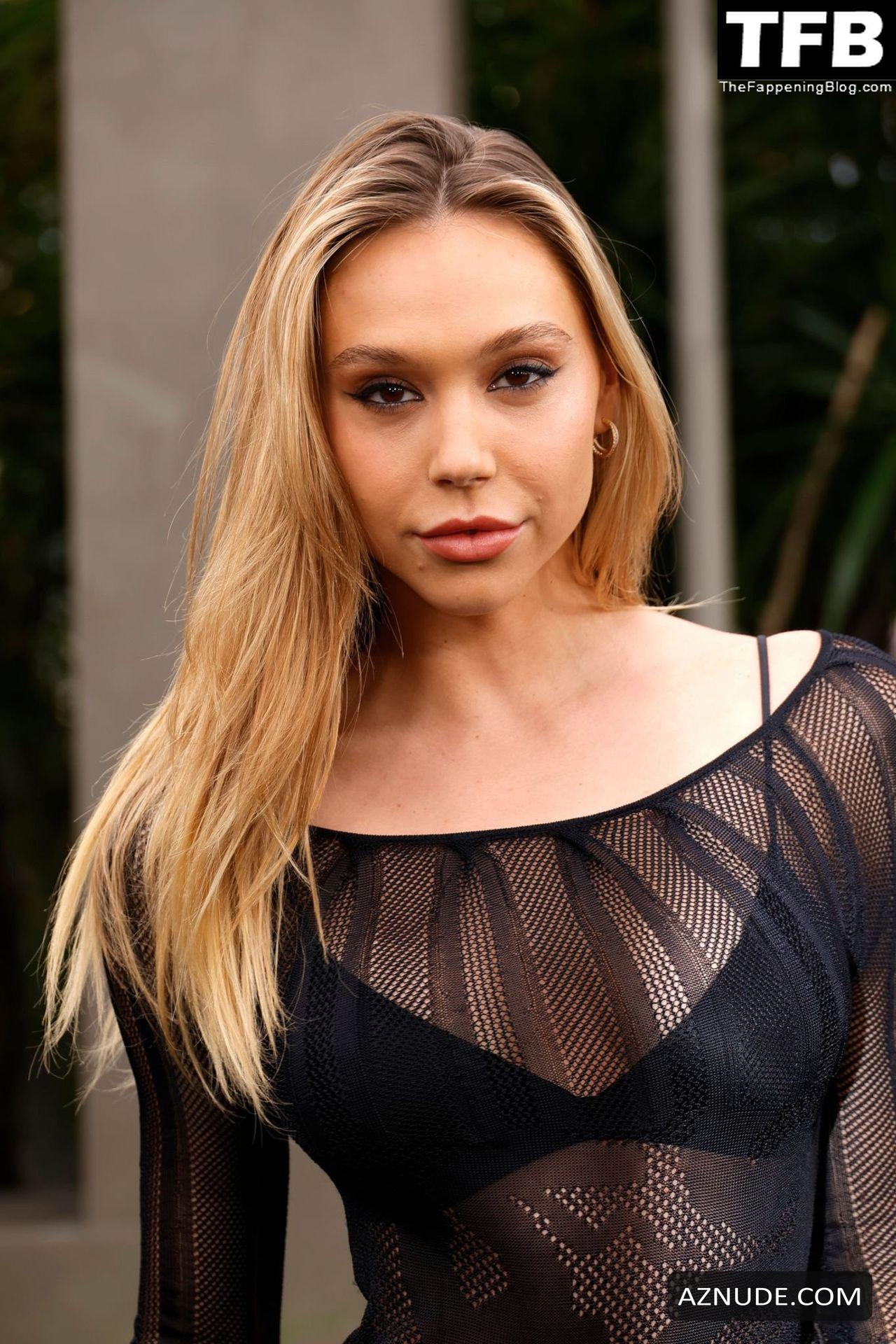 Alexis Ren Sexy Seen Flaunting Her Hot Figure Wearing A See Through Dress At The Jurassic World