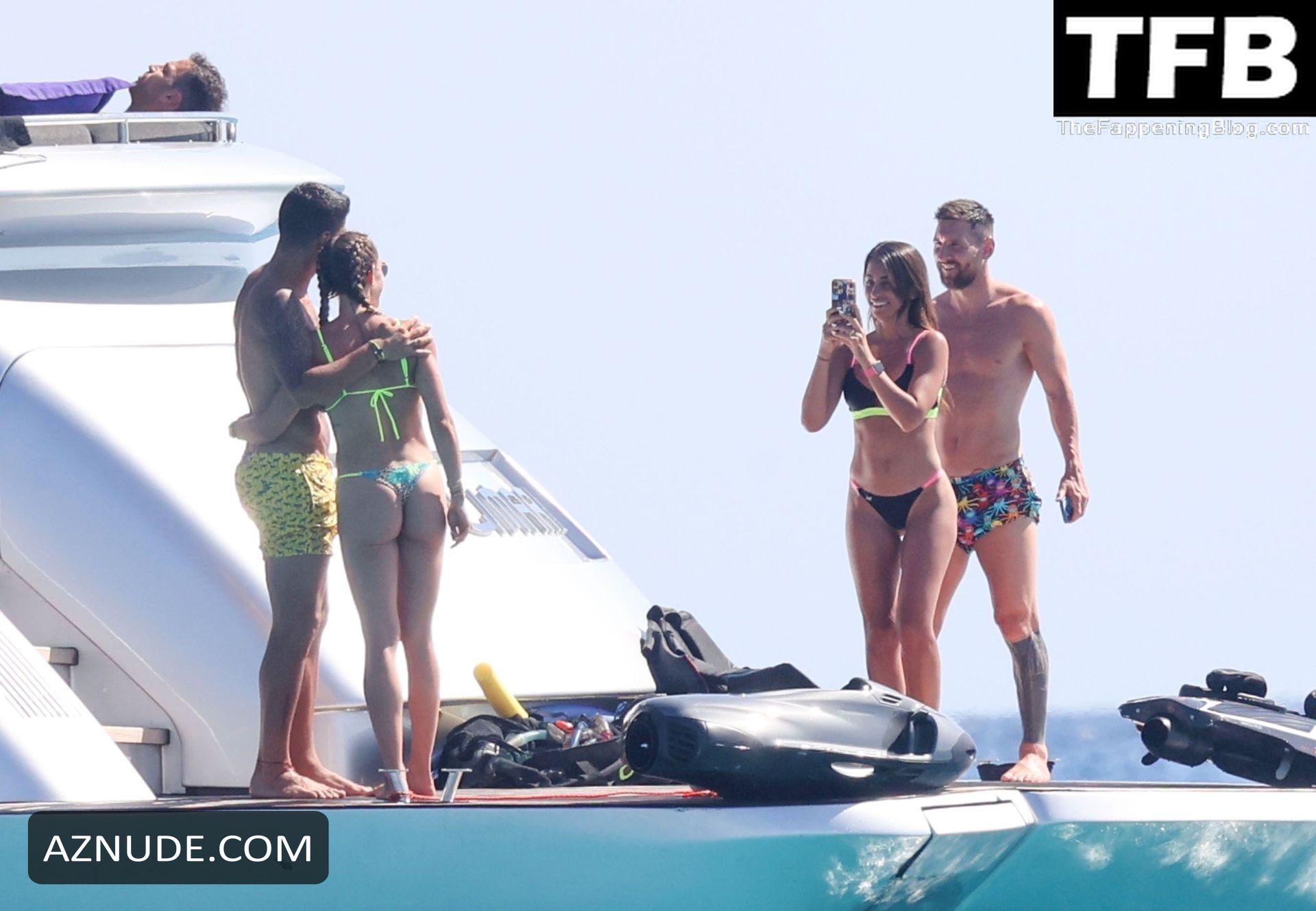 Antonela Roccuzzo Sexy Seen Flaunting Her Hot Figure Wearing A Bikini On A  Boat In Formentera - AZNude