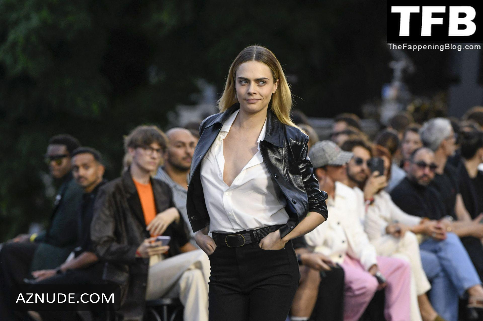 Cara Delevingne Sexy Seen Showing Off Her Nipples On The Runway At The