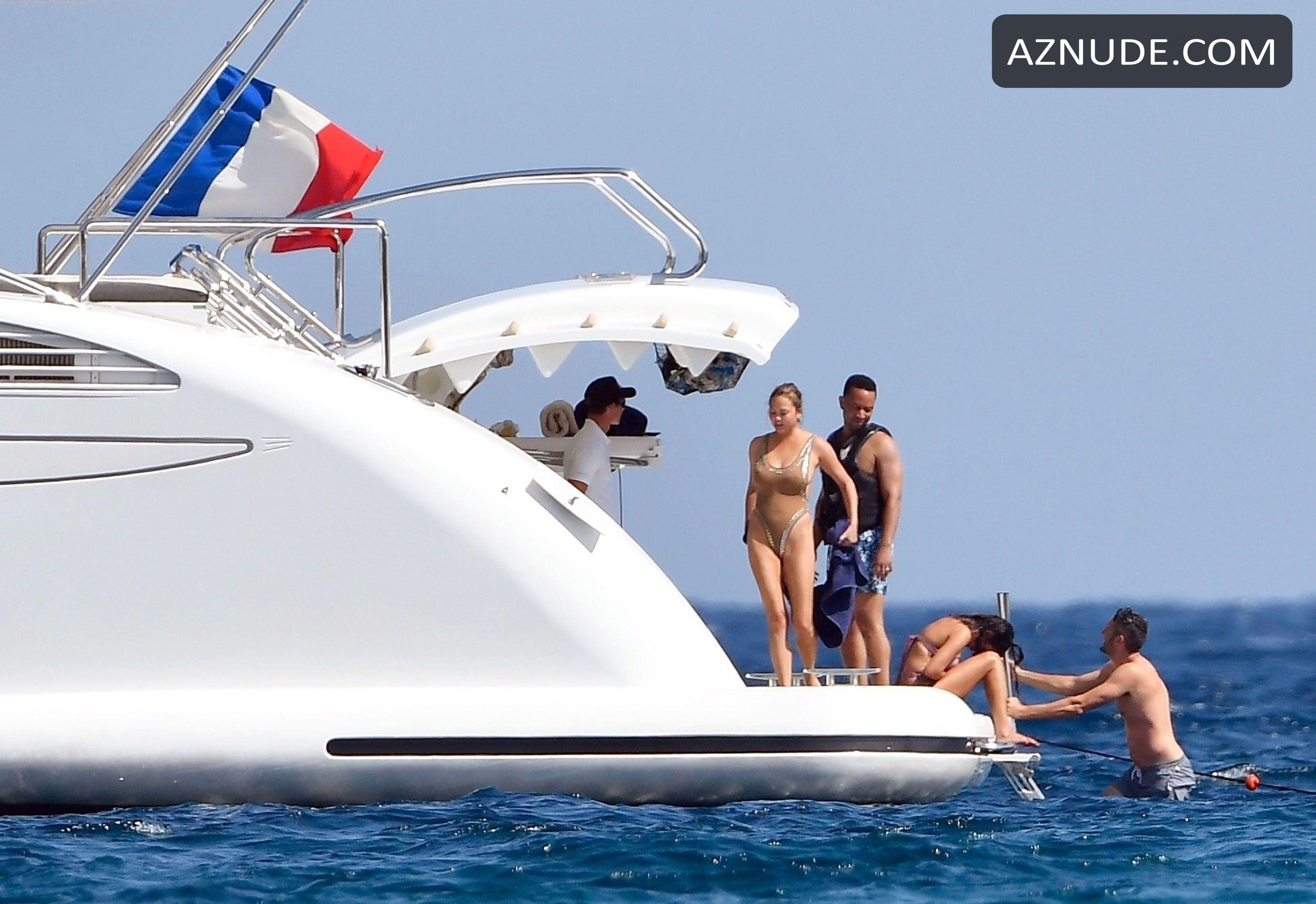 Chrissy Teigen Sexy On Super Yacht In Corsica Aznude