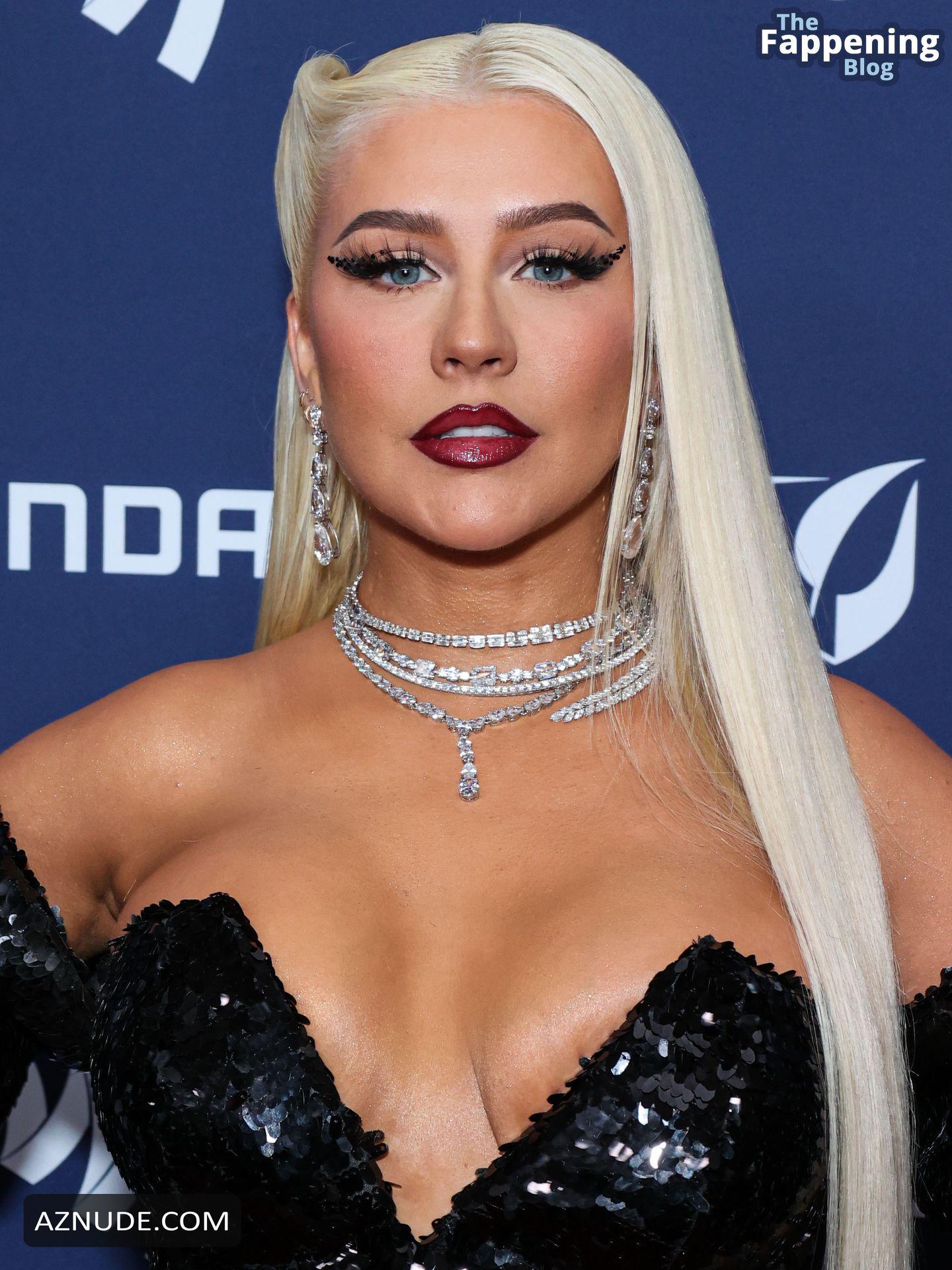 Christina Aguilera Sexy Shows Off Her Amazing Boobs At The 34th Annual Glaad Media Awards In Los