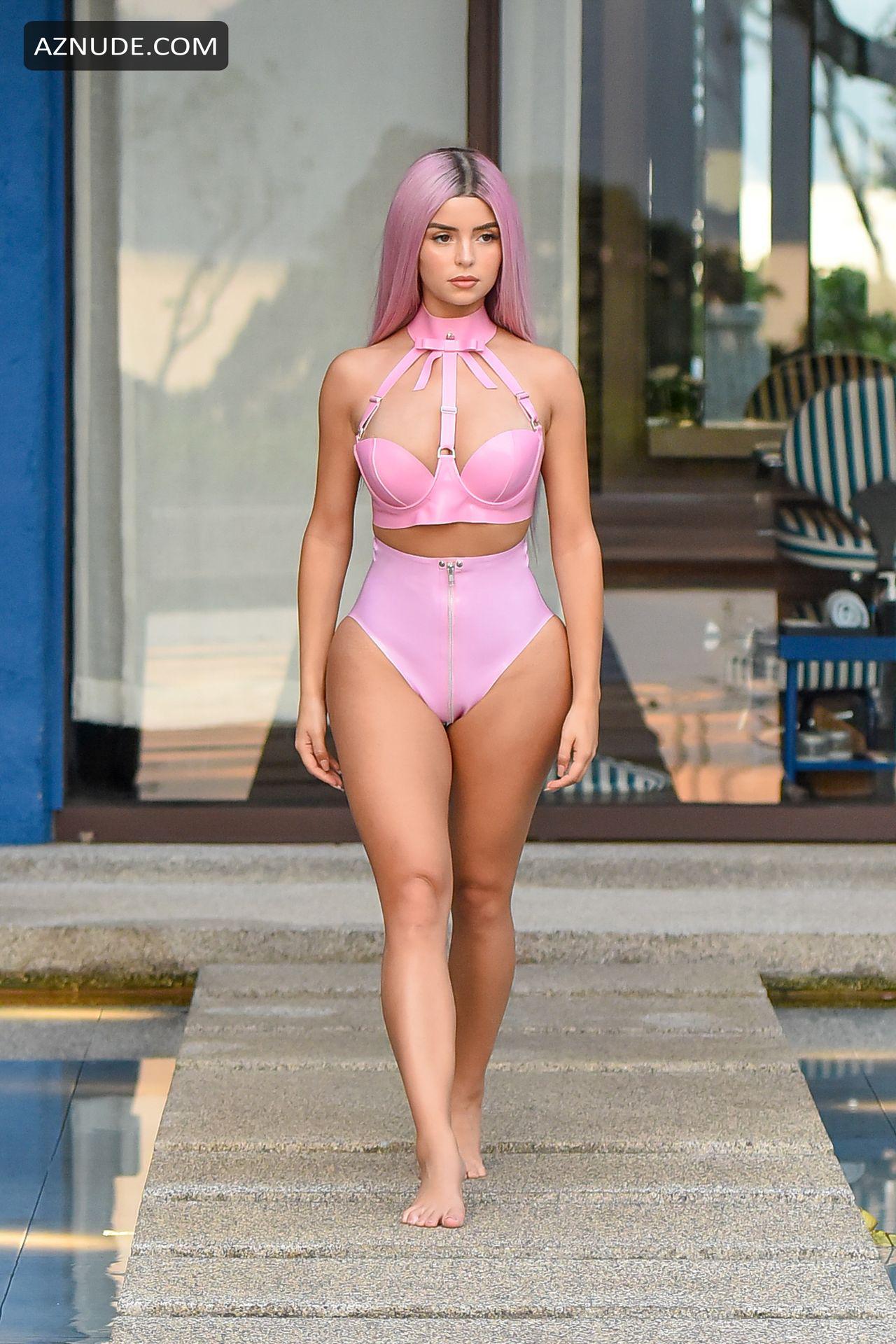Demi Rose Wears Pink Latex Bikini In Phuket Thailand Aznude