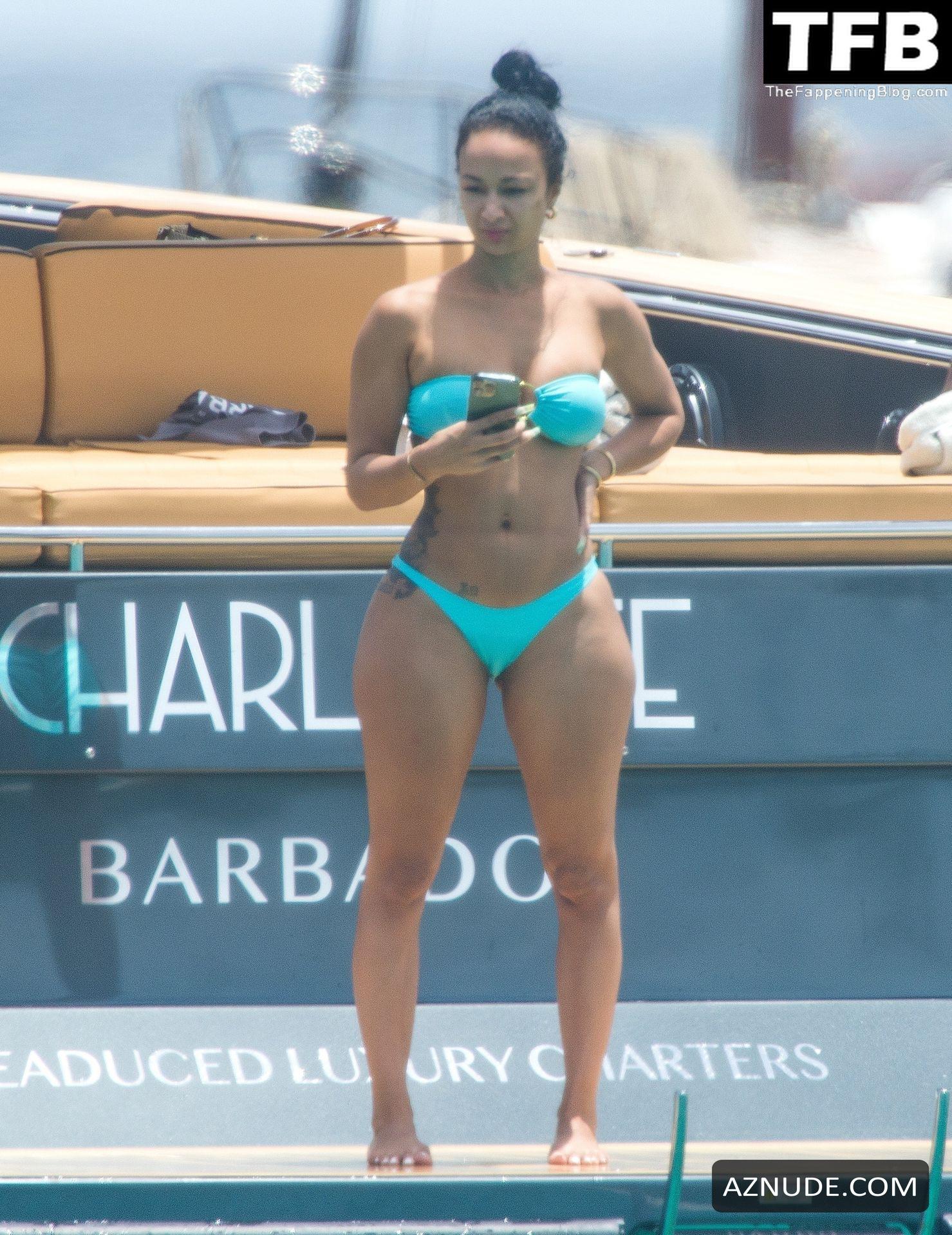 Draya Michele Sexy Seen Flaunting Her Hot Bikini Body On A Luxury With Tyrod Taylor In Barbados 