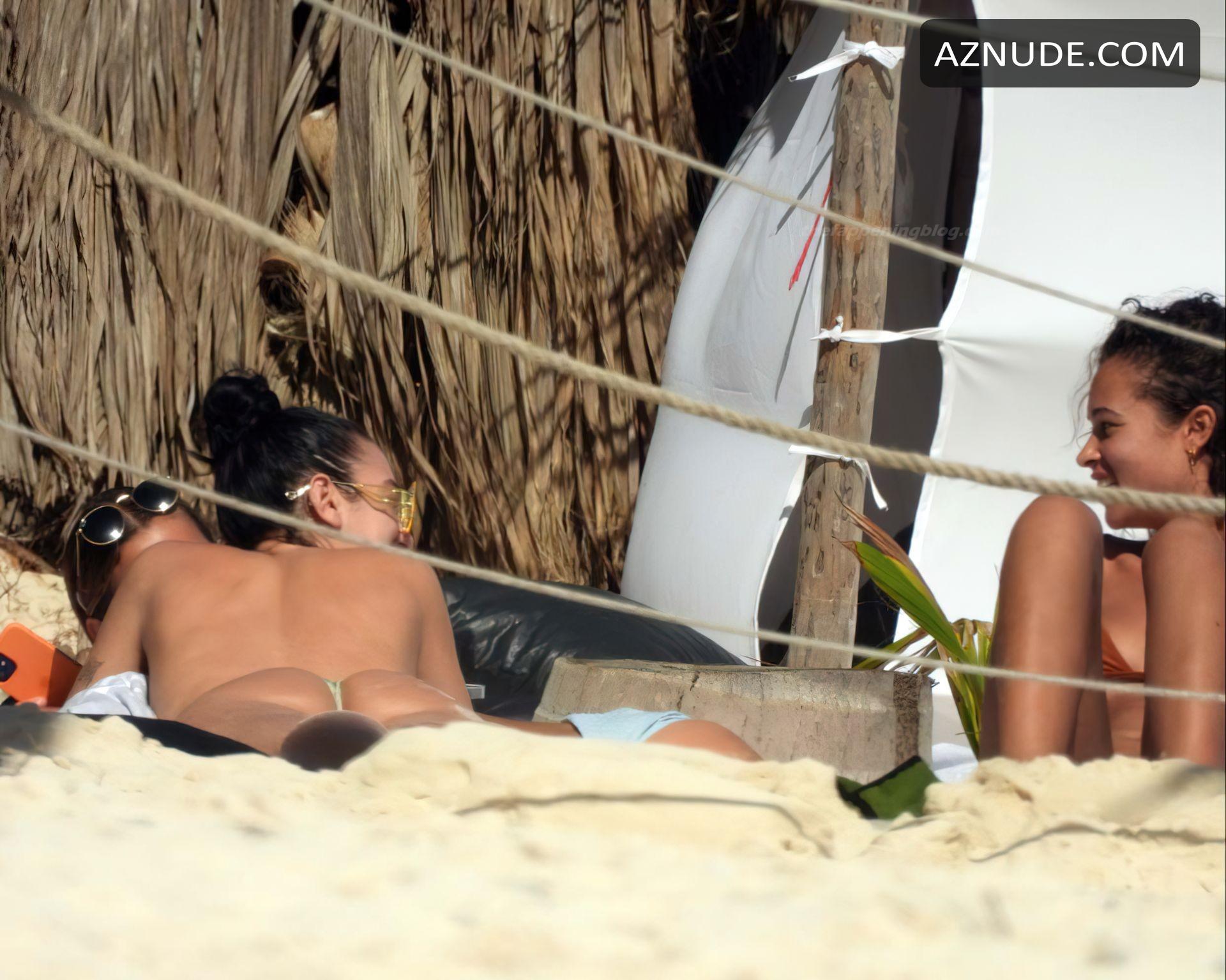 Dua Lipa Sexy on the beach in Tulum - AZNude