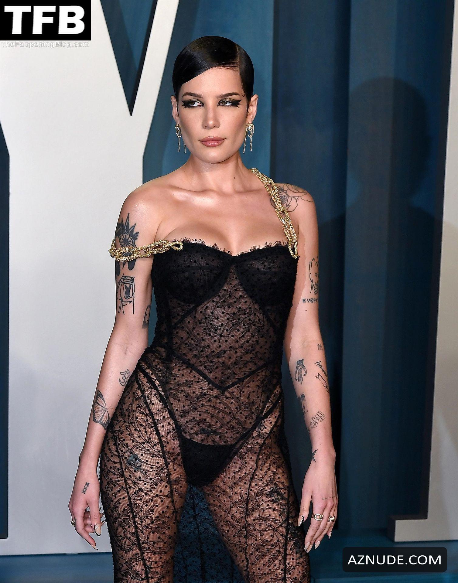 Halsey Looks Sexy Seen Flaunting Her Hot Figure In A See Through Dress 3103
