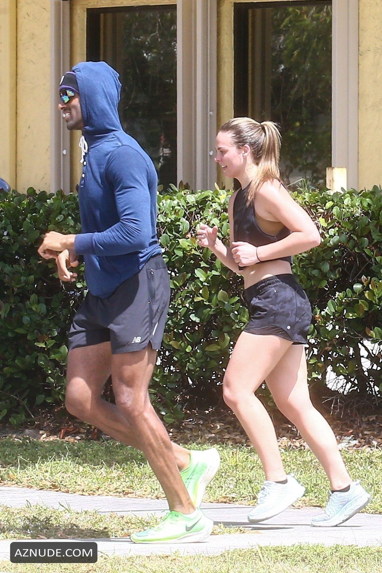 Hannah Brown Puts Her Fit Body On Display While Going For A Run With Her Trainer In Miami Aznude