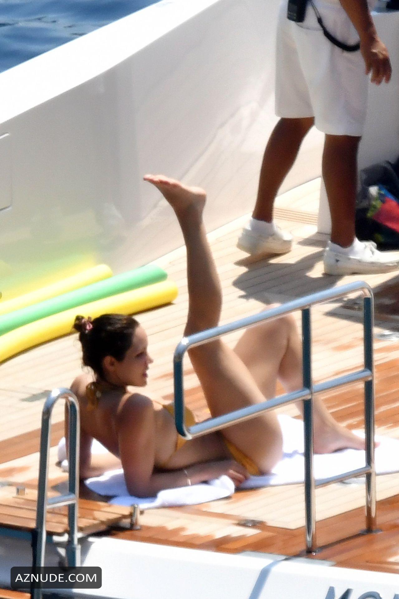 Katharine Mcphee Takes A Dip In The Ocean While Relaxing On A Yacht
