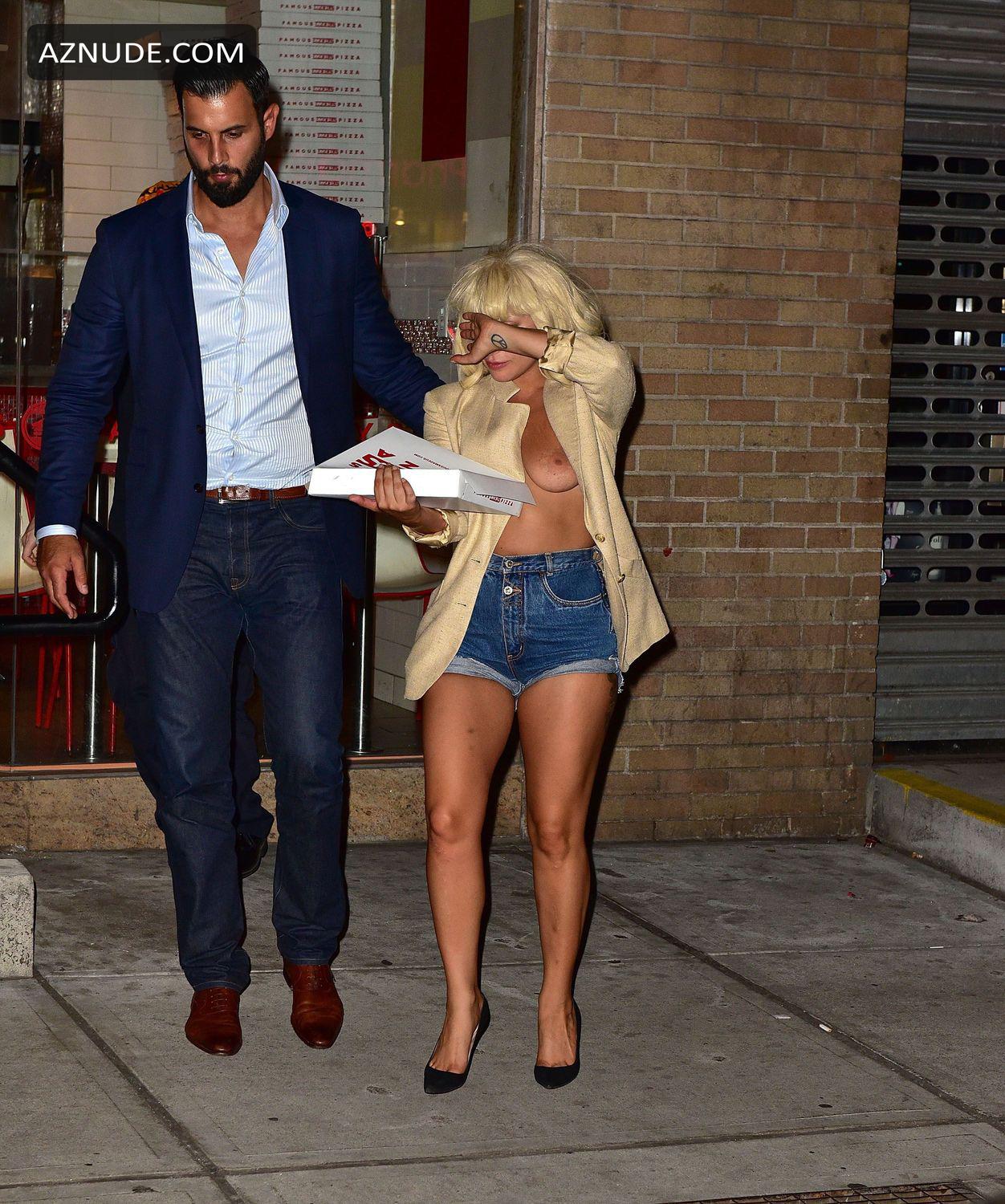 Lady Gaga Braless Leaving A Restaurant In New York City
