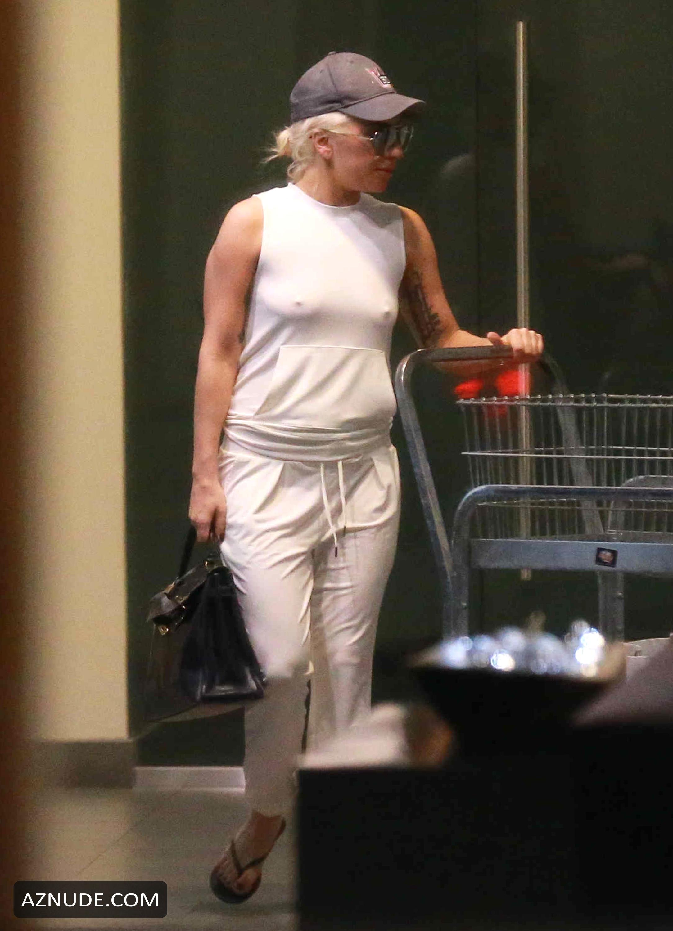 Lady Gaga Without Bra In Los Angeles Aznude 