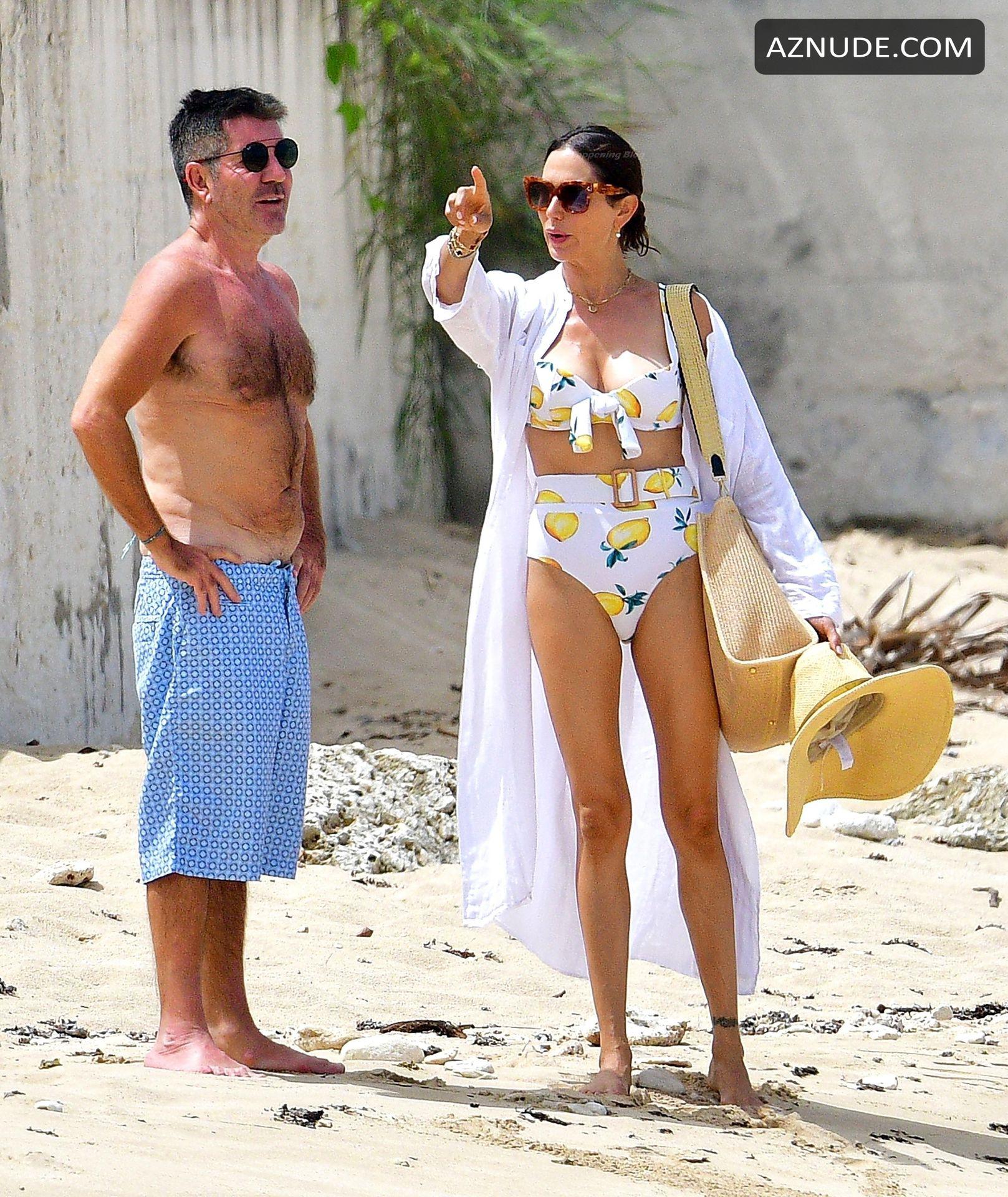 Lauren Silverman Sexy Enjoys A Relaxing Day With Simon Cowell On the Beach  in Barbados - AZNude