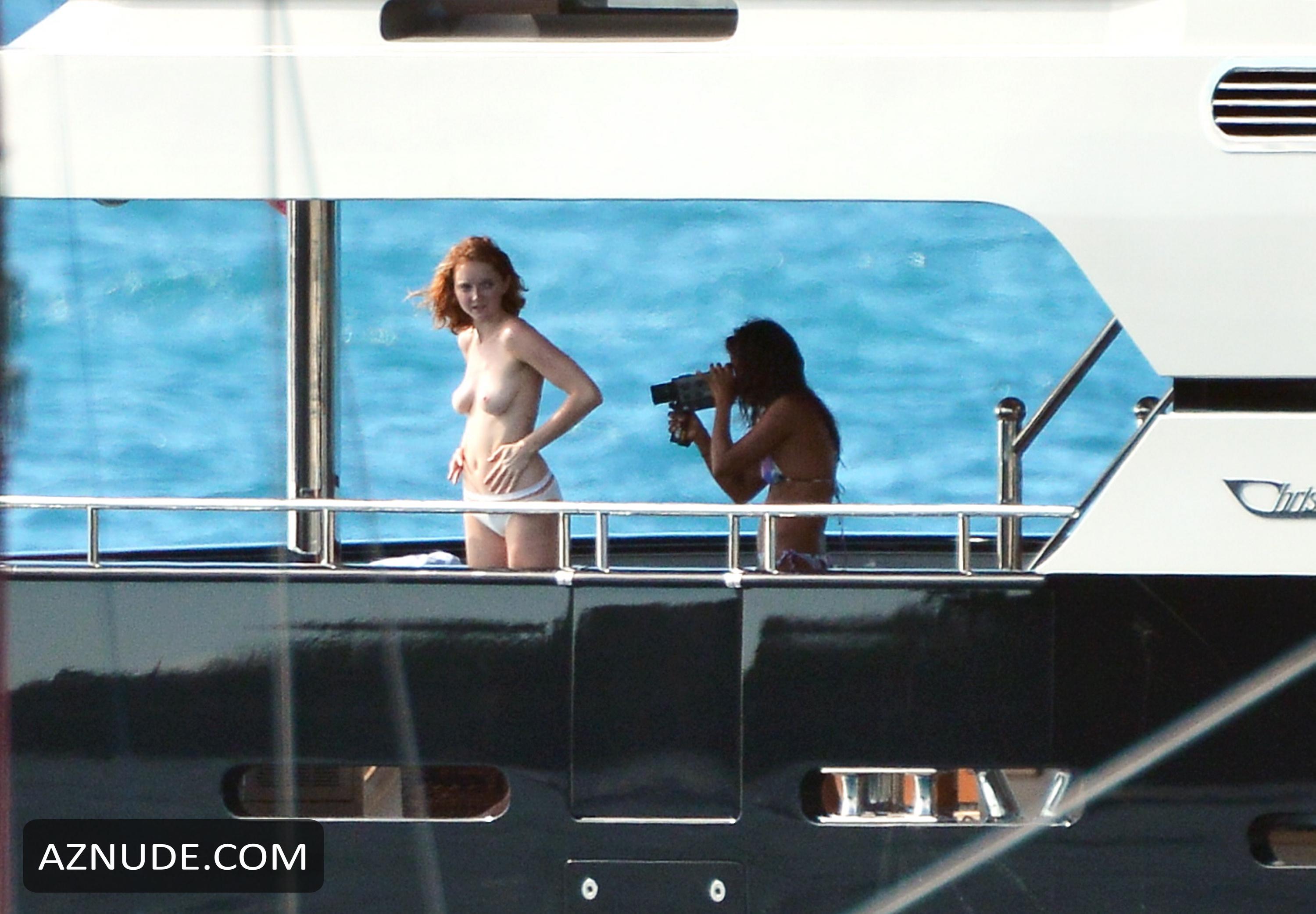 Lily Cole Topless On A Yacht In St Barts Aznude