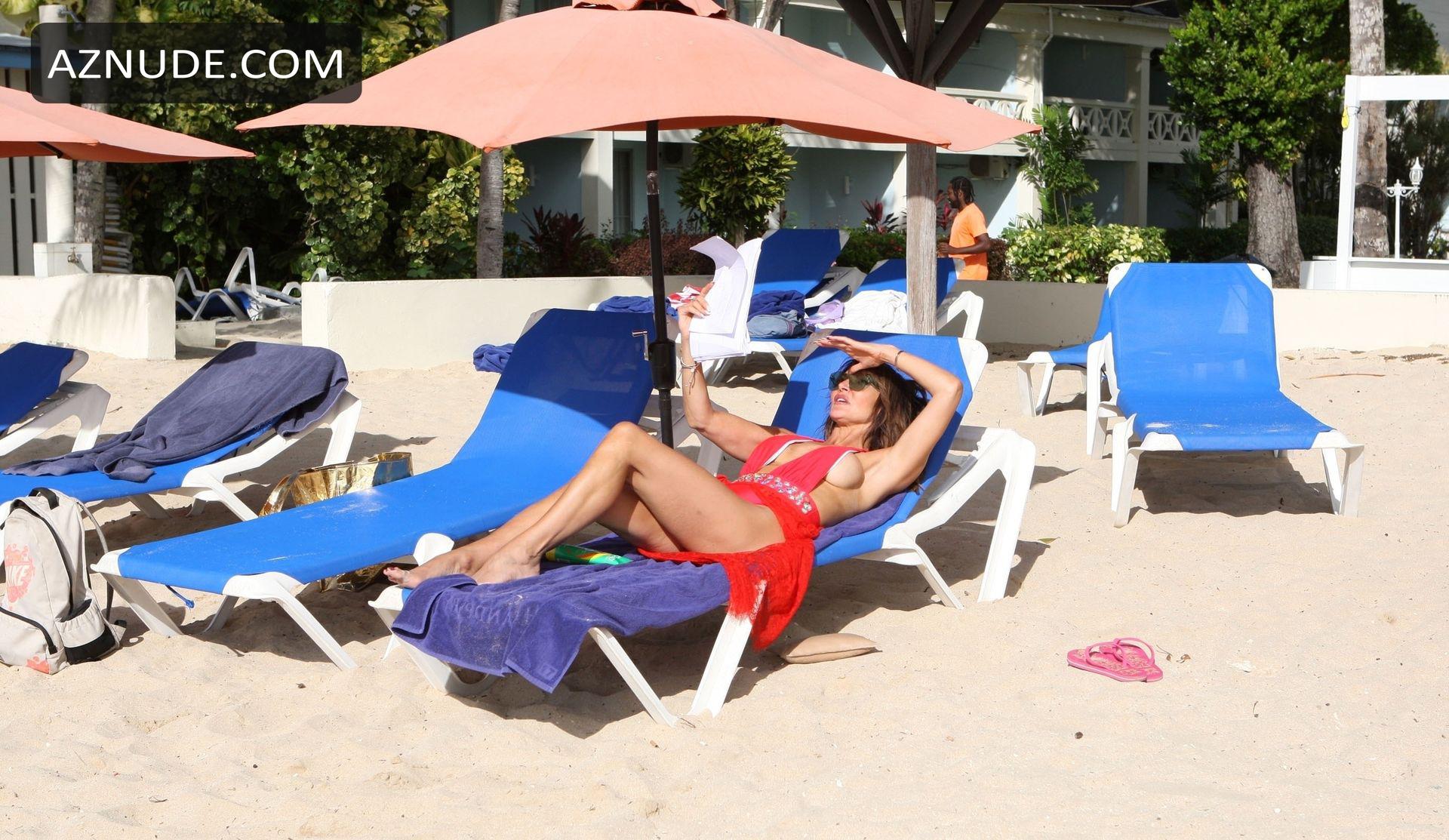 Lizzie Cundy Reading A Script On Her Sun Lounger While