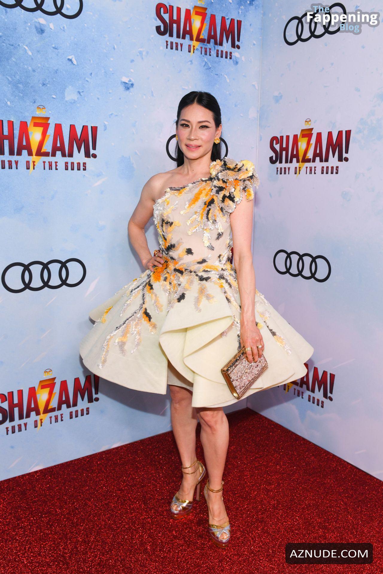 Lucy Liu Sexy Shows Off Her Hot Legs At The Premiere Of Shazam Fury Of 