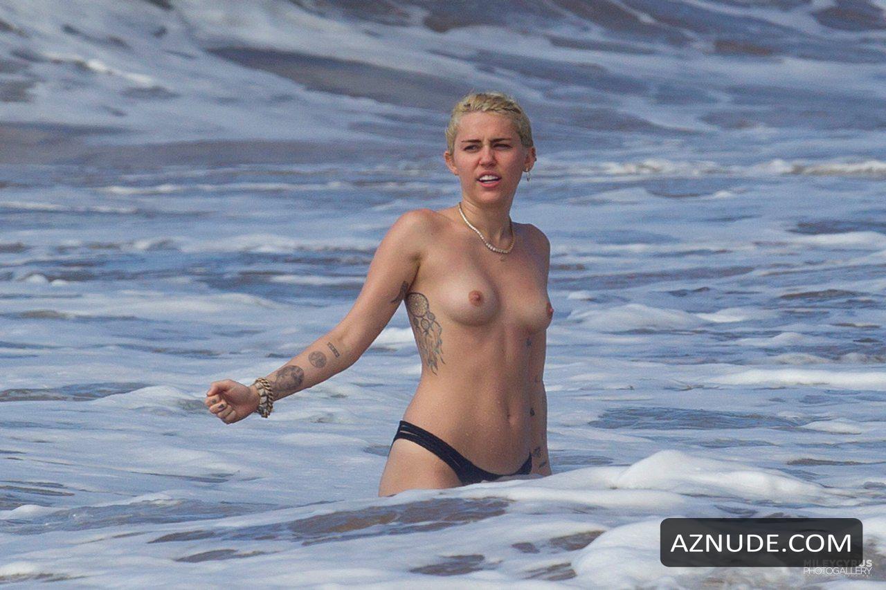 Miley Cyrus Naked And Hot On The Beach - Aznude-6056