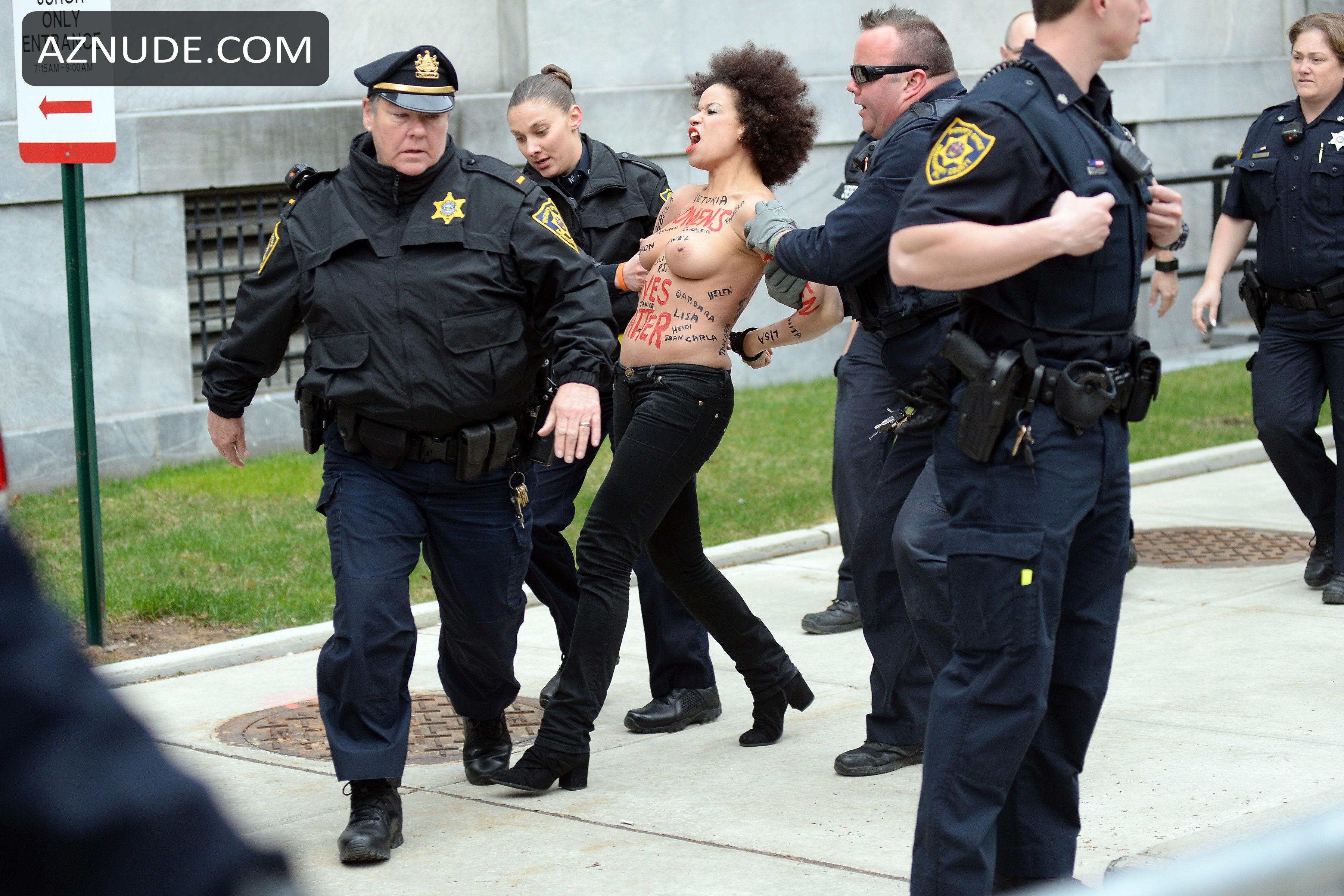 Rochelle nude nicolle Topless protester