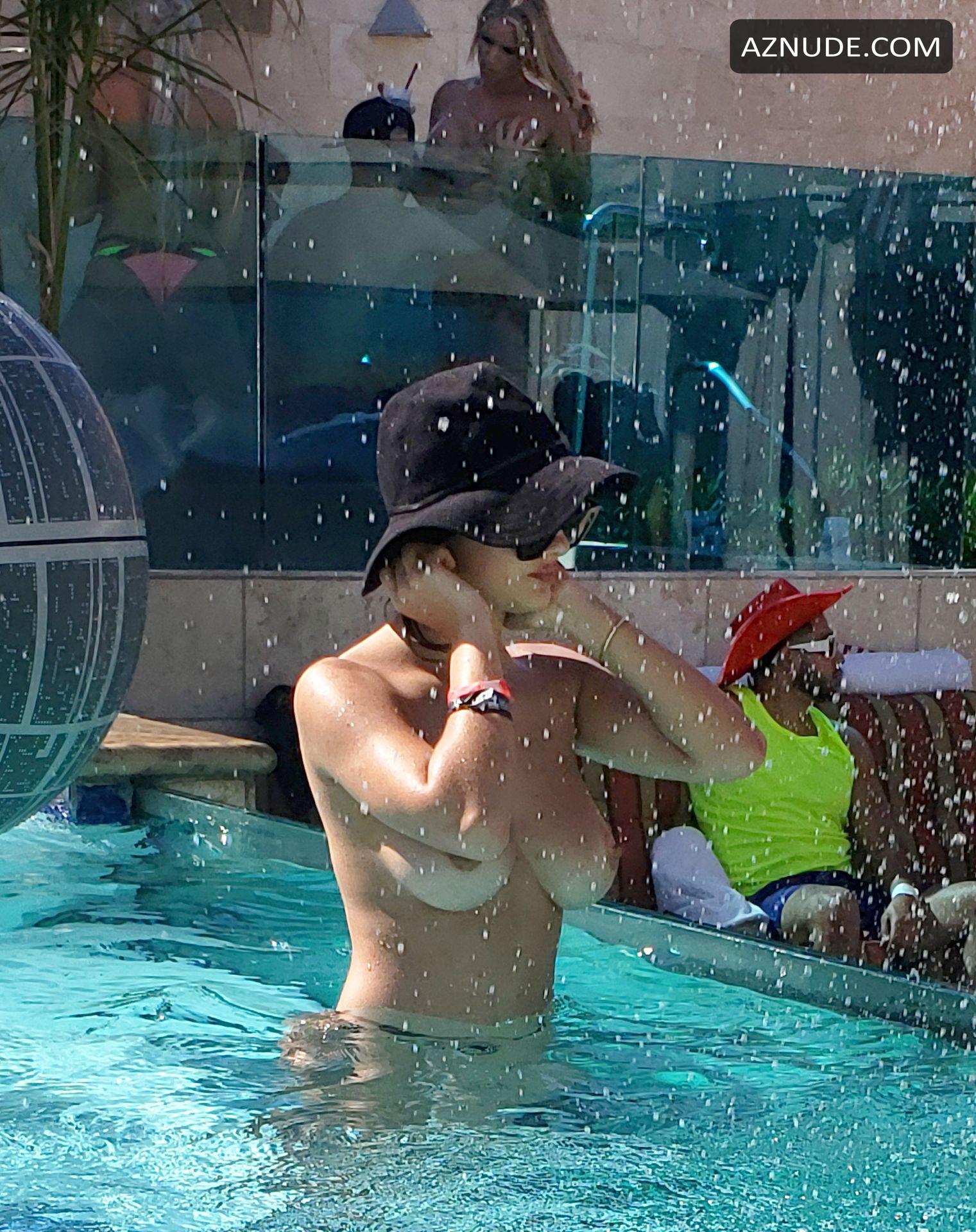 Tao Wickrath Topless While Partying At Strip Club Pool -2722