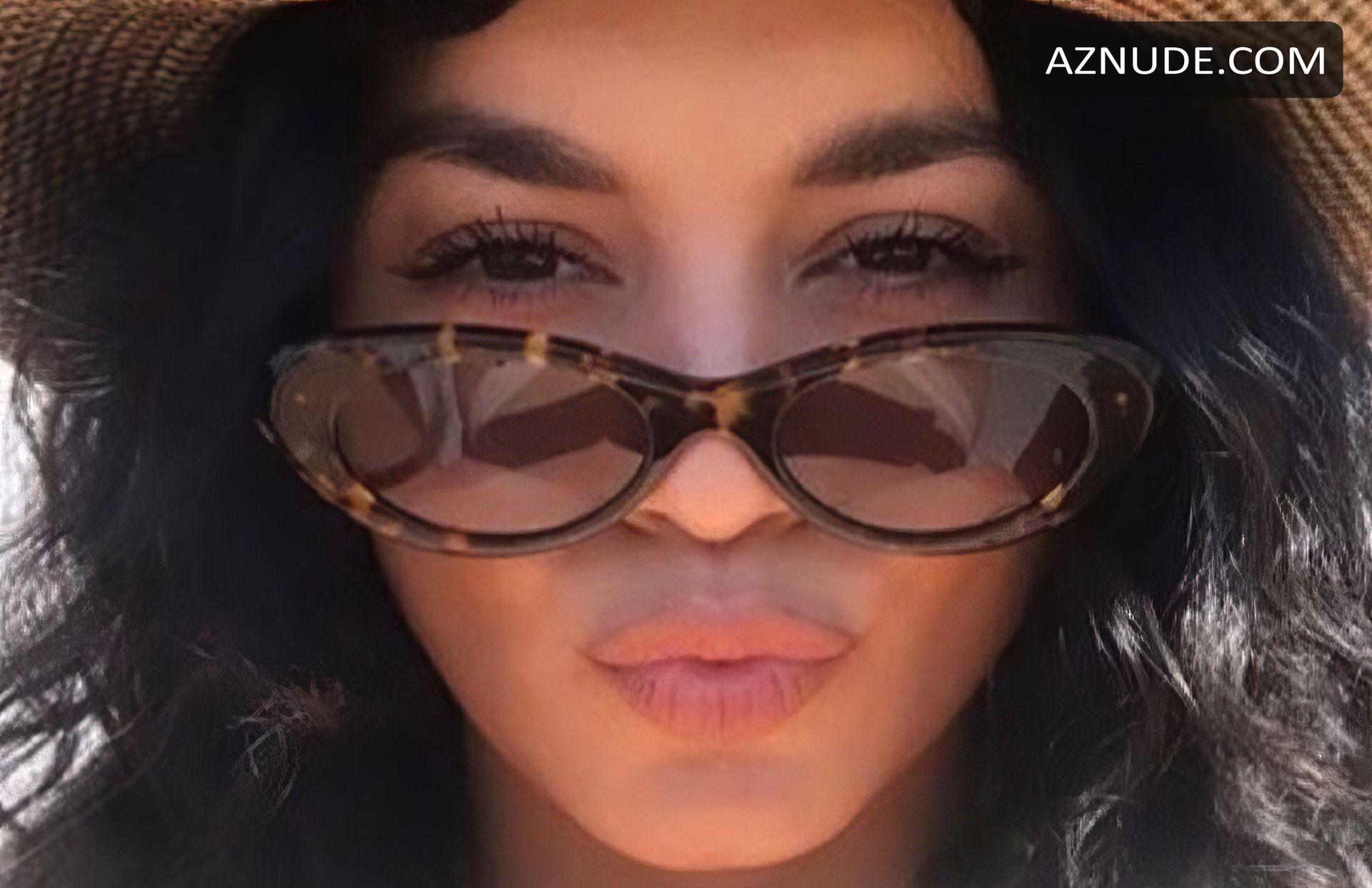 Vanessa Hudgens Showed Her Tits In The Reflection Of Her Sunglasses During Commercial Aznude