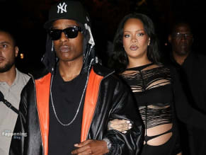 Rihanna Sexy in Rihanna Sexy Seen With A$Ap Rocky Wearing A Sultry Black Dress While Leaving L'Arc Nightclub In Paris