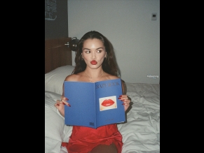 Paris Berelc Sexy Shows Off Her Hot Cleavage In A Steamy Red Nightie