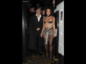 Kim Kardashian Sexy Stuns In A Slutty Sheer Outfit As She Celebrates Her 45th Birthday In London