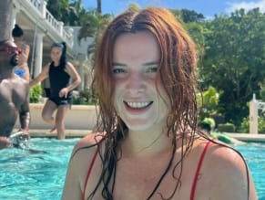 BELLATHORNESEXYSHOWSOFFHERWETTITSWEARINGAHOTBIKINIINTHEPOOL - NUDE STORY