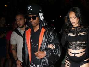 Rihanna Sexy in Rihanna Sexy Seen With A$Ap Rocky Wearing A Sultry Black Dress While Leaving L'Arc Nightclub In Paris