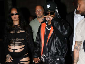 Rihanna Sexy in Rihanna Sexy Seen With A$Ap Rocky Wearing A Sultry Black Dress While Leaving L'Arc Nightclub In Paris