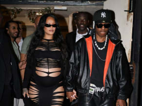 Rihanna Sexy in Rihanna Sexy Seen With A$Ap Rocky Wearing A Sultry Black Dress While Leaving L'Arc Nightclub In Paris