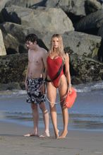  alt="Brooks Nader Sexy in Brooks Nader Sexy Shows Off Her Sizzling Body In A Spicy Red Swimsuit While Filming The Baywatch Reboot In La"