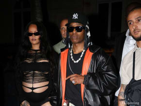 Rihanna Sexy in Rihanna Sexy Seen With A$Ap Rocky Wearing A Sultry Black Dress While Leaving L'Arc Nightclub In Paris