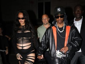 Rihanna Sexy in Rihanna Sexy Seen With A$Ap Rocky Wearing A Sultry Black Dress While Leaving L'Arc Nightclub In Paris