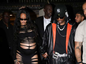 Rihanna Sexy in Rihanna Sexy Seen With A$Ap Rocky Wearing A Sultry Black Dress While Leaving L'Arc Nightclub In Paris