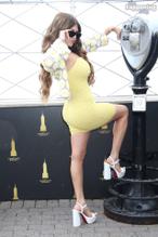 Chelsea Chanel DudleySexy in Chanel West Coast Stuns In Sexy Yellow Dress At Empire State Building Viewing