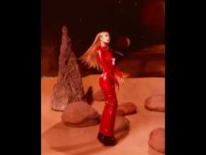 Paris Hilton Sexy Poses In A Steamy Red Latex Outfit For The 