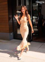 Bella HadidSexy in Bella Hadid Sexy Spotted Flaunting Her Amazing Curves In A Hot Cream-Colored Dress While At Fragrance Launch In New York City