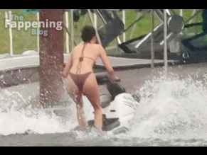 Kendall Jenner Sexy Spotted Showing Off Her Wet Bikini Body While Riding Jet Ski On A Lake In Washington