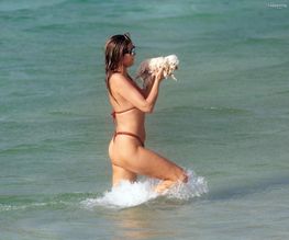 Heidi Klum Sexy Spotted Showing Off Her Sizzling Body In A Hot Bikini Thong At St. Barts Beach In France