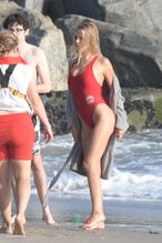  alt="Brooks Nader Sexy in Brooks Nader Sexy Shows Off Her Sizzling Body In A Spicy Red Swimsuit While Filming The Baywatch Reboot In La"