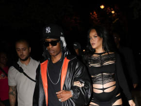 Rihanna Sexy in Rihanna Sexy Seen With A$Ap Rocky Wearing A Sultry Black Dress While Leaving L'Arc Nightclub In Paris