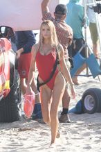  alt="Brooks Nader Sexy in Brooks Nader Sexy Shows Off Her Sizzling Body In A Spicy Red Swimsuit While Filming The Baywatch Reboot In La"