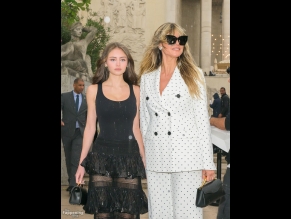 Leni Klum Sexy Stuns In A Hot Black Dress At Elie Saab's Fashion Show In Paris