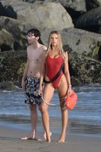  alt="Brooks Nader Sexy in Brooks Nader Sexy Shows Off Her Sizzling Body In A Spicy Red Swimsuit While Filming The Baywatch Reboot In La"