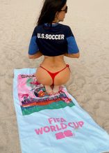  alt="Claudia Romani Sexy in Claudia Romani Sexy Shows Support For Team Usa While Showing Off Her Hot Ass In A Spicy Red Thong On The Beach"