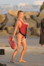 alt="Brooks Nader Sexy in Brooks Nader Sexy Shows Off Her Sizzling Body In A Spicy Red Swimsuit While Filming The Baywatch Reboot In La"