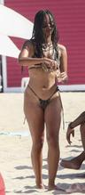 Alisha Boe Sexy Seen In A Brown Bikini At The Beach In Miami (2021)
