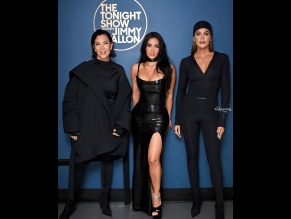 Kim Kardashian Sexy Shows Off Her Hot Cleavage And Legs On The Tonight Show Starring Jimmy Fallon In NYC